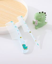 Hair Comb With Dino Design Pack Of 2 - Blue