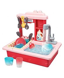 Toysire Kitchen Sink Toys Water Playset with Running Water Wash Up Kitchen Sets with Play Dishes Accessories for Toddlers