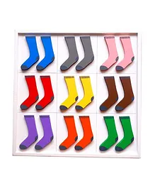 Skola Wooden Sock Twins Colours Pair Match & Learn Toy Multicolor - 9 Pair Of Socks
