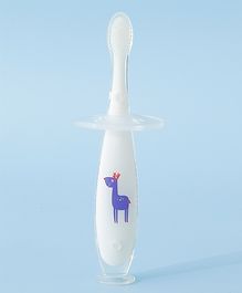 ToothBrush with Ultra Soft Silicone Bristles with Suction Base- White