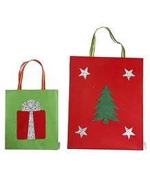 Li'll Pumpkins Tree Gift Bags Set Of 2 - Red & Green