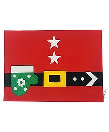 Li'll Pumpkins Santa Felt Table Mat - Red