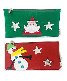 Li'Ll Pumpkins Snowman Stationary Pouch & Santa Stationery Pouch - Multicolour