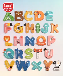 Play Nation Premium 26 pcs Colorful
                        Magnetic Animal Theme Alphabets Board Game For
                        Kids| Pre-School Spell and Learn Educational Toy
                        for 2-4 Years Kids| Cute Animal Alphabet 26
                        Uppercase ABC Magnets for Fridge| Gifting Toy|
                        BIS Certified