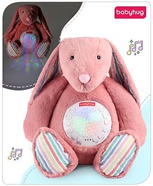 Babyhug Bunny Music Projector Soft Toy Pink - Height 34 cm