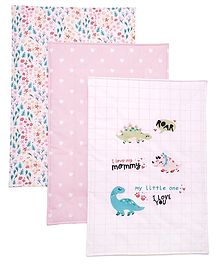 TIDY SLEEP Jurrasic Baby Dino Girl Diaper Changing Mats For Baby Pack Of 3