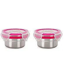 Steel Lock Airtight Food Storage Containers Set of 2 - 100 ml each (Color May Vary)