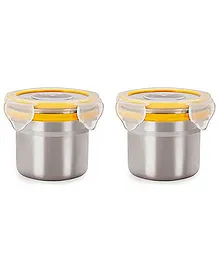 Steel Lock Airtight Food Storage Containers Set of 2 - 180 ml each (Color May Vary)