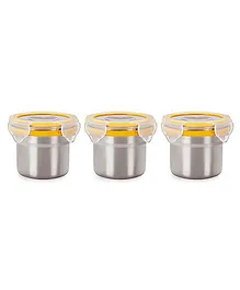 Steel Lock Airtight Food Storage Containers Set of 3 - 180 ml each (Color May Vary)
