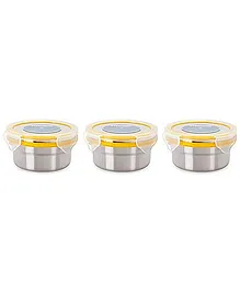 Steel Lock Airtight Food Storage Containers Set of 3 - 200 ml each (Color May Vary)