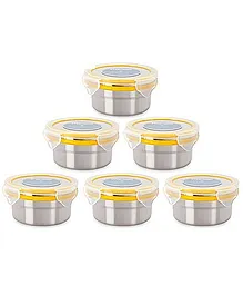 Steel Lock Airtight Food Storage Containers Set of 6 - 200 ml each (Color May Vary)