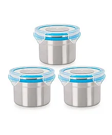 Steel Lock Airtight Food Storage Containers Set of 3 - 350 ml each (Color May Vary)