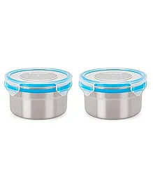 Steel Lock Airtight Food Storage Containers Set of 2 - 500 ml each (Color May Vary)