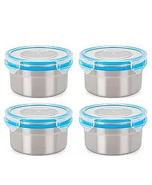 Steel Lock Airtight Food Storage Containers Set of 4 - 500 ml each (Color May Vary)