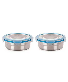 Steel Lock Airtight Food Storage Containers Set of 2 - 700 ml each (Color May Vary)
