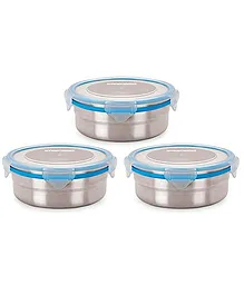 Steel Lock Airtight Food Storage Containers Set of 3 - 700 ml each (Color May Vary)