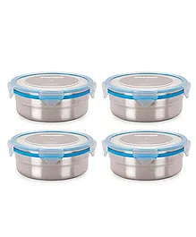 Steel Lock Airtight Food Storage Containers Set of 4 - 700 ml each (Color May Vary)