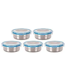 Steel Lock Airtight Food Storage Containers Set of 5 - 700 ml each (Color May Vary)