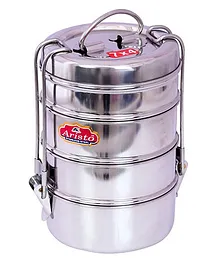 Aristo Stainless Steel Lunch Box With Four Containers Silver - 350 ml