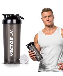 Vector X Nitro Shaker Bottle For Protein Shake With Material Grade 0.5 Non Toxic Shaker for Cycling/Gym/Excercise Outdoor (Black) 600 ml