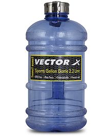 Vector X Thirst Burst Gallon Water Bottle - with Straw Reusable Gym Sports Outdoor Large (2.2 L) Capacity Water Jug BPA-Free, Unbreakable, Freezer Safe (Blue)