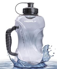 Vector X Gallon Plastic Water Bottle Reusable Gym Sports Outdoor Large 1.5 L Water Jug BPA-Free, Unbreakable, Freezer Safe (Black)