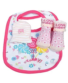 Babies Bloom Gift Set Candy Design Set of 3 - Pink White