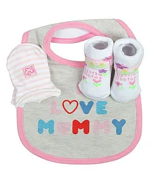 Babies Bloom Gift Set I Luv Mummy Design Set of 3 - Grey