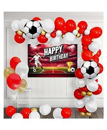 Specialyou Football Theme Birthday Decoration Items for Boys, Men| Soccer Theme Birthday Decoration Items, Football Balloons for Decoration, Kids Birthday Decorations,Red balloons for decor-54 pc