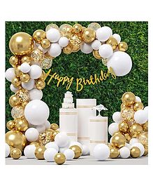 Special You Birthday Decoration Items for Girl with white and golden balloons for decoration, birthday balloons for decoration, happy birthday decoration, birthday celebration kit- 51 items