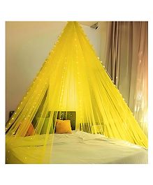 Special You Yellow net Curtain & Fairy Light for Decoration, Backdrop Cloth for Decoration, Birthday, Canopy Tent for decoration-7pcs
