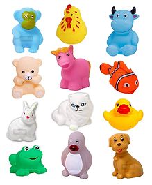 Fiddlerz 12 Pieces Chu Chu Bath Toys - Animal Shape & Color May Vary