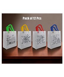 Asera Set of 12 DIY Reusable Bags Kids Party Bags, Doodle bag Gift Bag Kids Party Favor Bags, Candy Treat Goody Bag Kids Party Favors for All Events