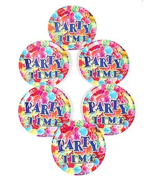 Funcart Disposable Paper Plates Party Theme Multi Color Pack of 6 - 17.7 cm Each