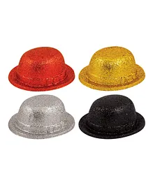 Funcart Neon Glitter Bowler Hats Multicolor - Pack of 4