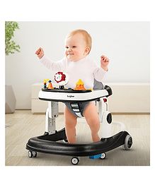 Baybee Astro 2 in 1 Baby Walker Cum Kids Activity Push Walker for Baby with 3 Adjustable Height Musical Walker for Babies & Wheel Lock - Black