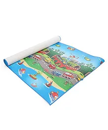 Unimats Play Mat Vehicles Print - Multi Colour & Blue 