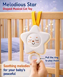 Babyhug Melodious Star Shaped Musical Cot
                        Mobile - White | Cot Mobile With Soothing Music
                        | Helps In Auditory Development, Visual
                        Stimulation & Calming Babies To Sleep | BIS
                        Certified