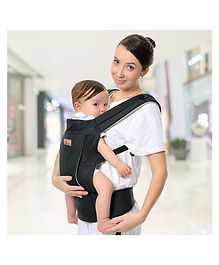 R for Rabbit Comfy Hug Ergo Baby Carrier for New Born | Front and Back Carry Position Adjustable Belt Ergonomic Kangaroo Bags for 4 months to 2 years Kids Upto 15 Kg (Black)