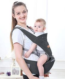R for Rabbit Upsy Daisy Ergo Baby Carrier for New Born | 8 in 1 Hip Seat Front and Back Carry Position Adjustable Straps Kangaroo Bags for 4 to 36 Months Kids Upto 15 Kg (Denim Grey)