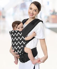 R for Rabbit Hug Me Ergo Baby Carrier for New Born | Front and Back Carry Position Adjustable Belt Ergonomic Kangaroo Bags for 4 months to 2 years Kids Upto 15 Kg (Black)