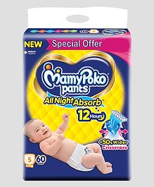 MamyPoko Standard Pant Style All Night Absorb Diapers Small - 60 Pieces