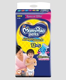 MamyPoko Standard Pant Style All Night Absorb Diapers Extra Large - 36 Pieces