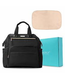 Motherly Evoke Diaper Bag for Mothers for Travel, Maternity Bag for Newborn Baby, Mother Travelling Bag, Multiple Pocket Water Resistant Hospital Bag for moms with Warranty & Offers (Black)