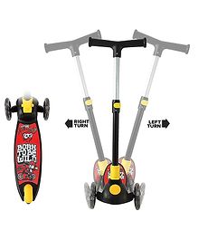 Zyamalox Dynamic Kids Kick Scooter: 3 Adjustable Heights, Foldable Design, Attractive PVC Wheels, Rear Brakes, Ages 3+, 40 kg Weight Capacity, Black