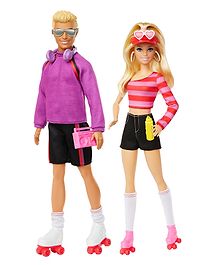 Barbie Fashionistas  Doll Set with of 2 Barbie & Ken Roller Skating Fashion Dolls - Height 31 cm