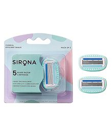 Sirona Hair Removal Razor Cartridges with Aloe Vera & Vitamin E Lubrication Strip - Pack of 2