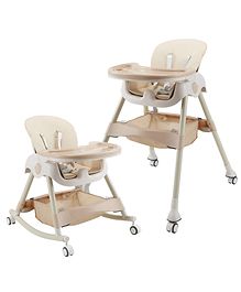 Kiddery Baby Dining Chair 4in1 Convertible And Adjustable Folding Baby Chair  Khaki