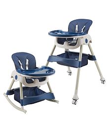 Kiddery Baby Dining Chair 4in1 Convertible And Adjustable Folding Baby Chair  Blue