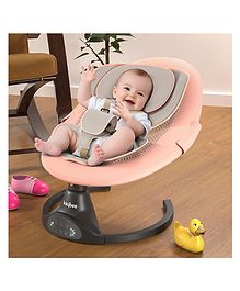 Baybee Automatic Electric Swing Cradle for Baby with 5 Adjustable Swing, 3 Recline, Music, Mosquito Net & Belt | Baby Swing Rocker with Bluetooth, Remote & Soft Toys | Swing for Baby (Pink)